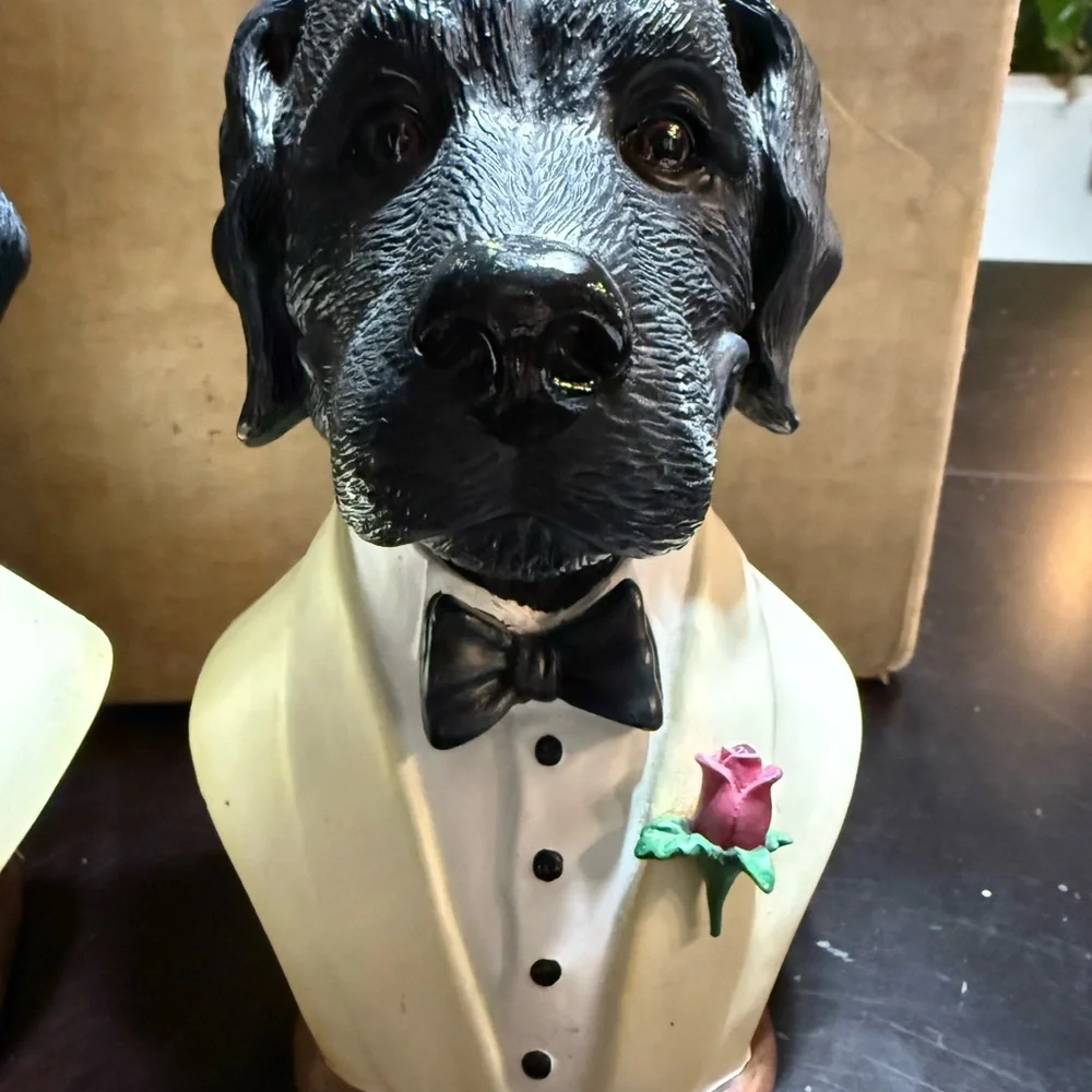 Rare Sylvester black Labrador‎ retriever Bookends paperweight lab resin
